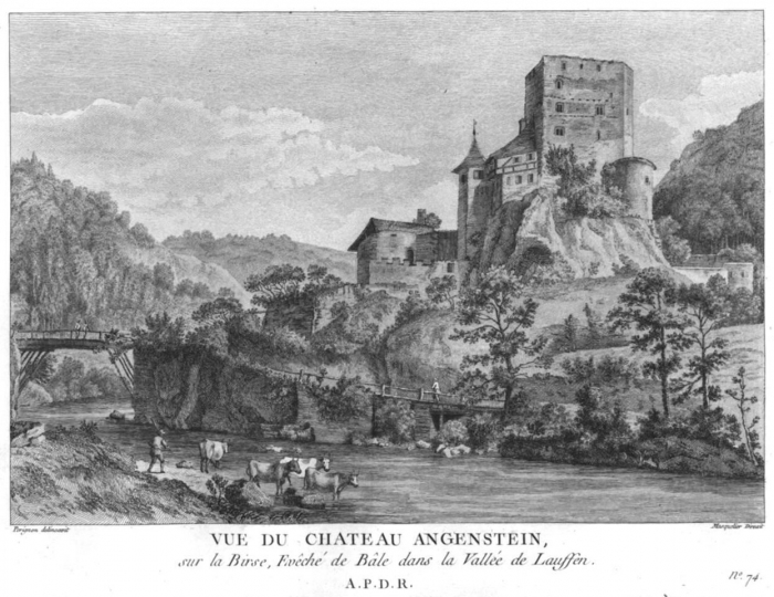 <p>331  Vue du Chateau Angenstein  A.P,D.R. Zurlauben</p>